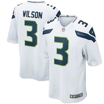youth seattle seahawks russell wilson nike white game jerse